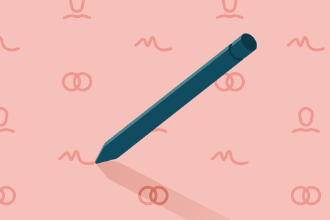 Graphische Darstellung eines Stifts.